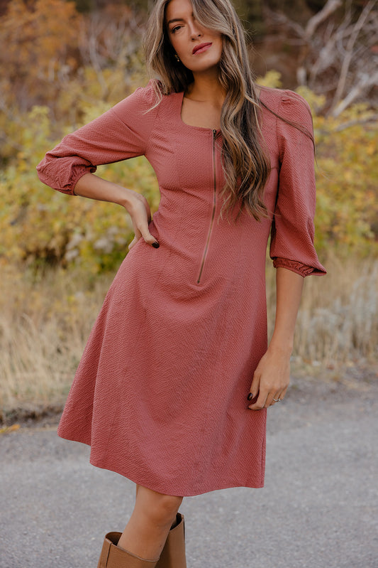 Faye Zip Midi Dress