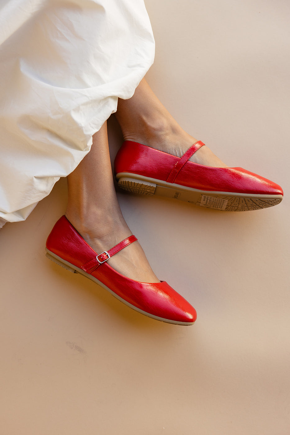 a pair of red shoes