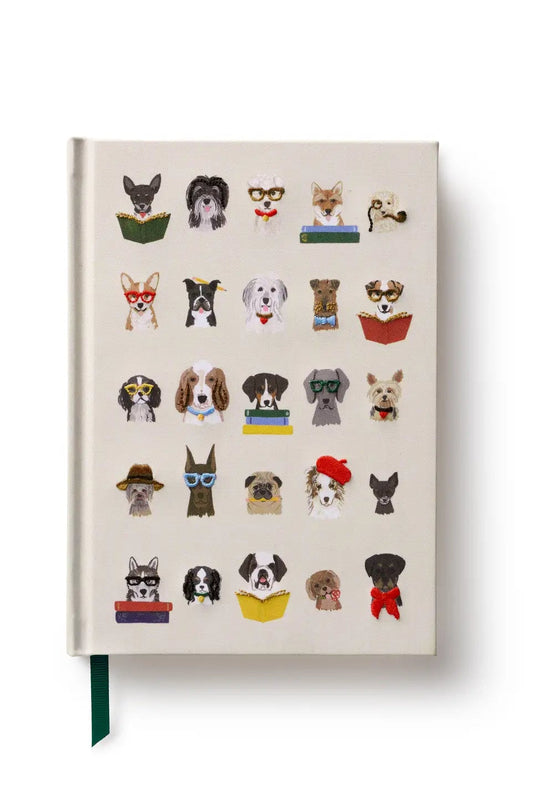 Studious Dogs Embroidered Journal
