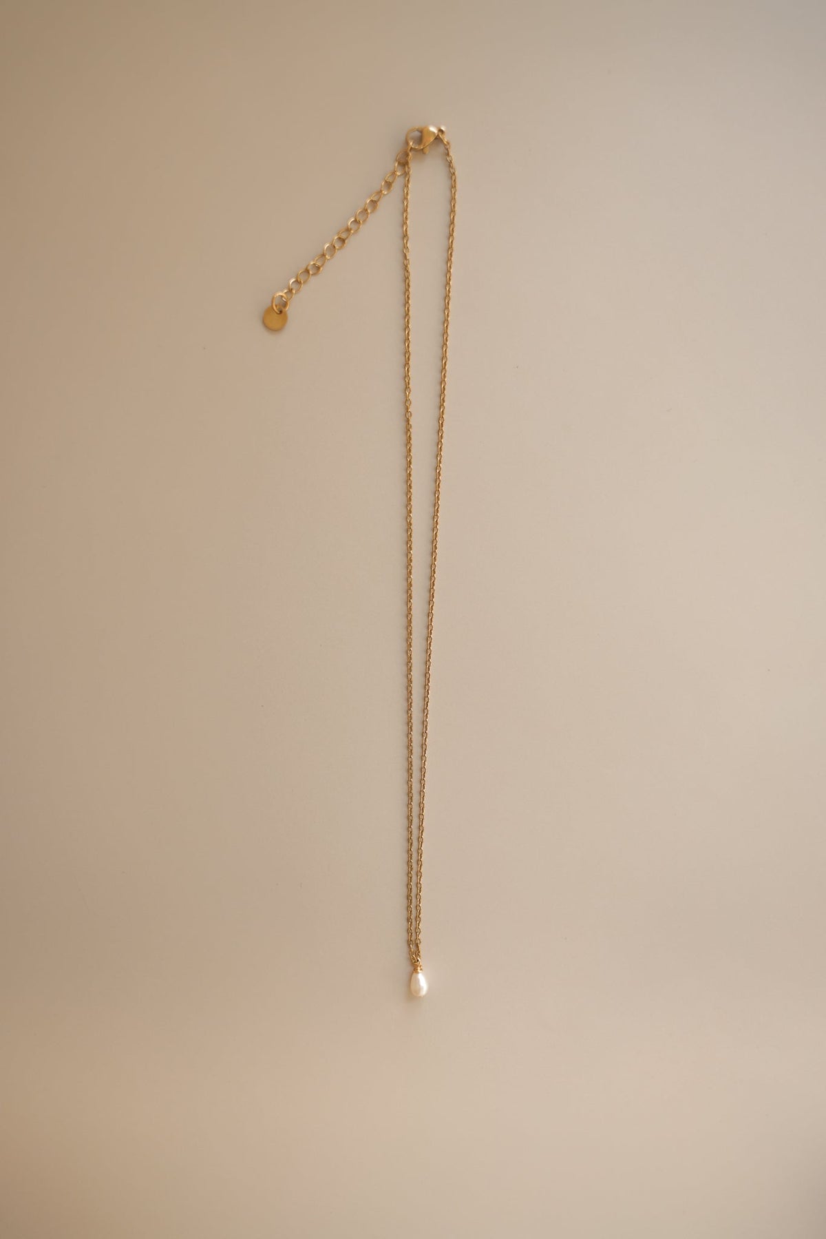 Gold Chain + Tiny Pearl