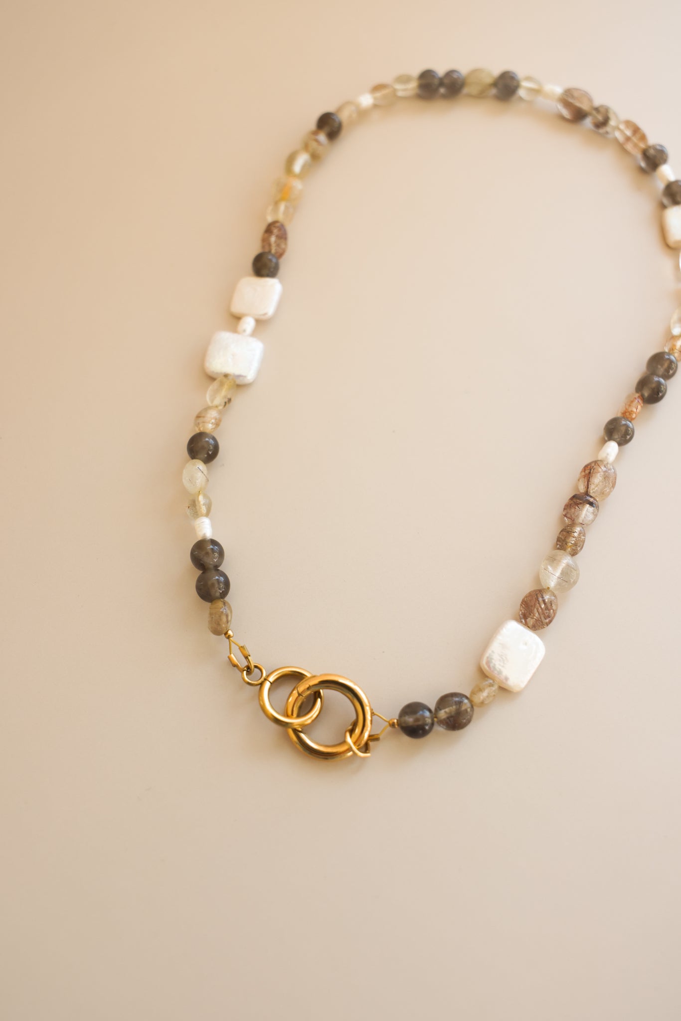 Mixed Quartz + Pearl Necklace