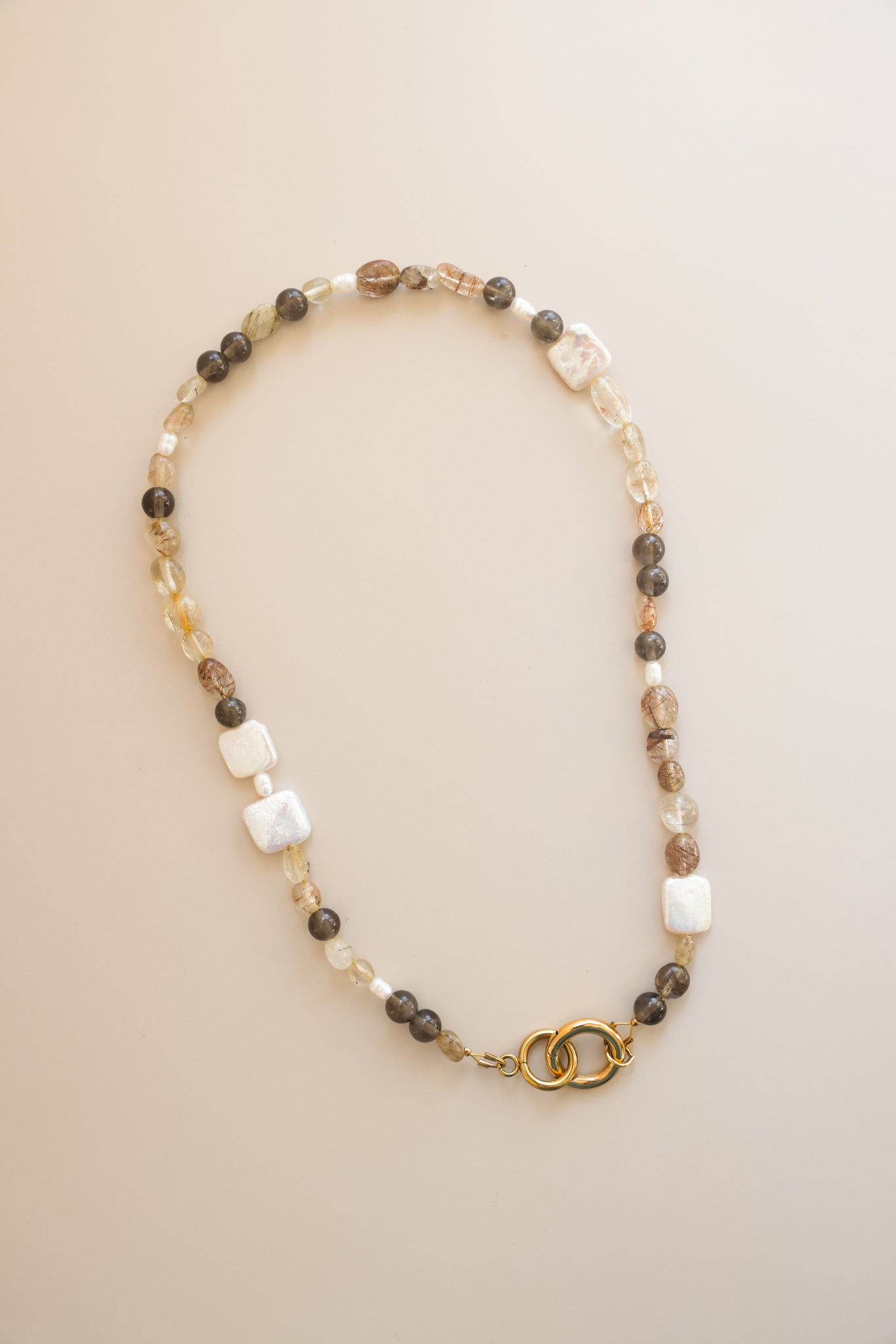 Mixed Quartz + Pearl Necklace