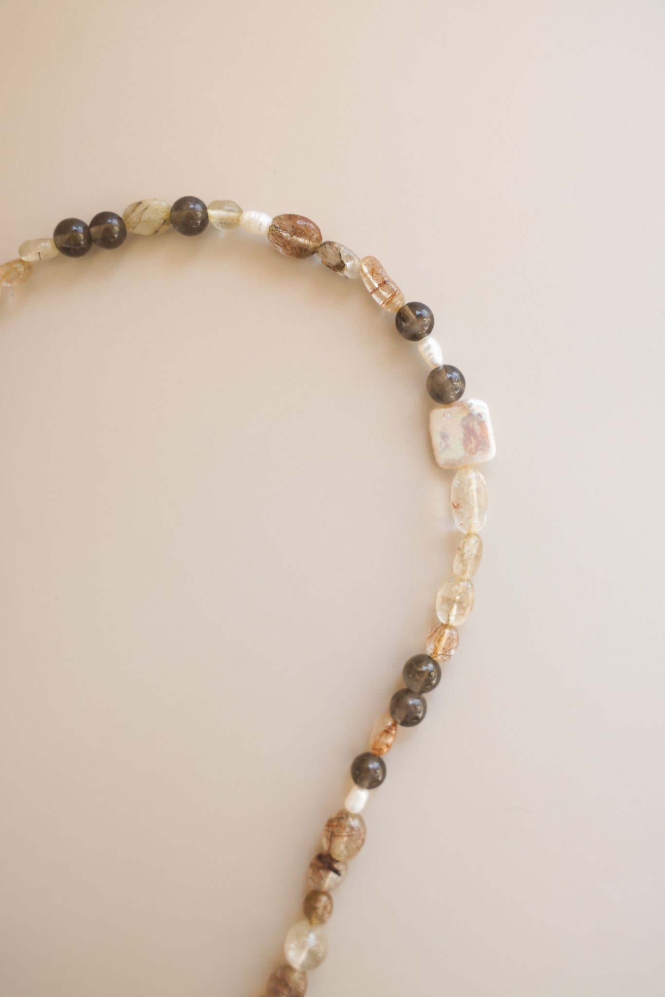 Mixed Quartz + Pearl Necklace