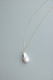 Gold Chain Necklace + Large Baroque Pearl