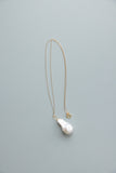 Gold Chain Necklace + Large Baroque Pearl