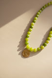Green Peridot Necklace + Coin Pendant