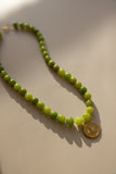 Green Peridot Necklace + Coin Pendant
