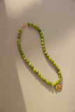 Green Peridot Necklace + Coin Pendant