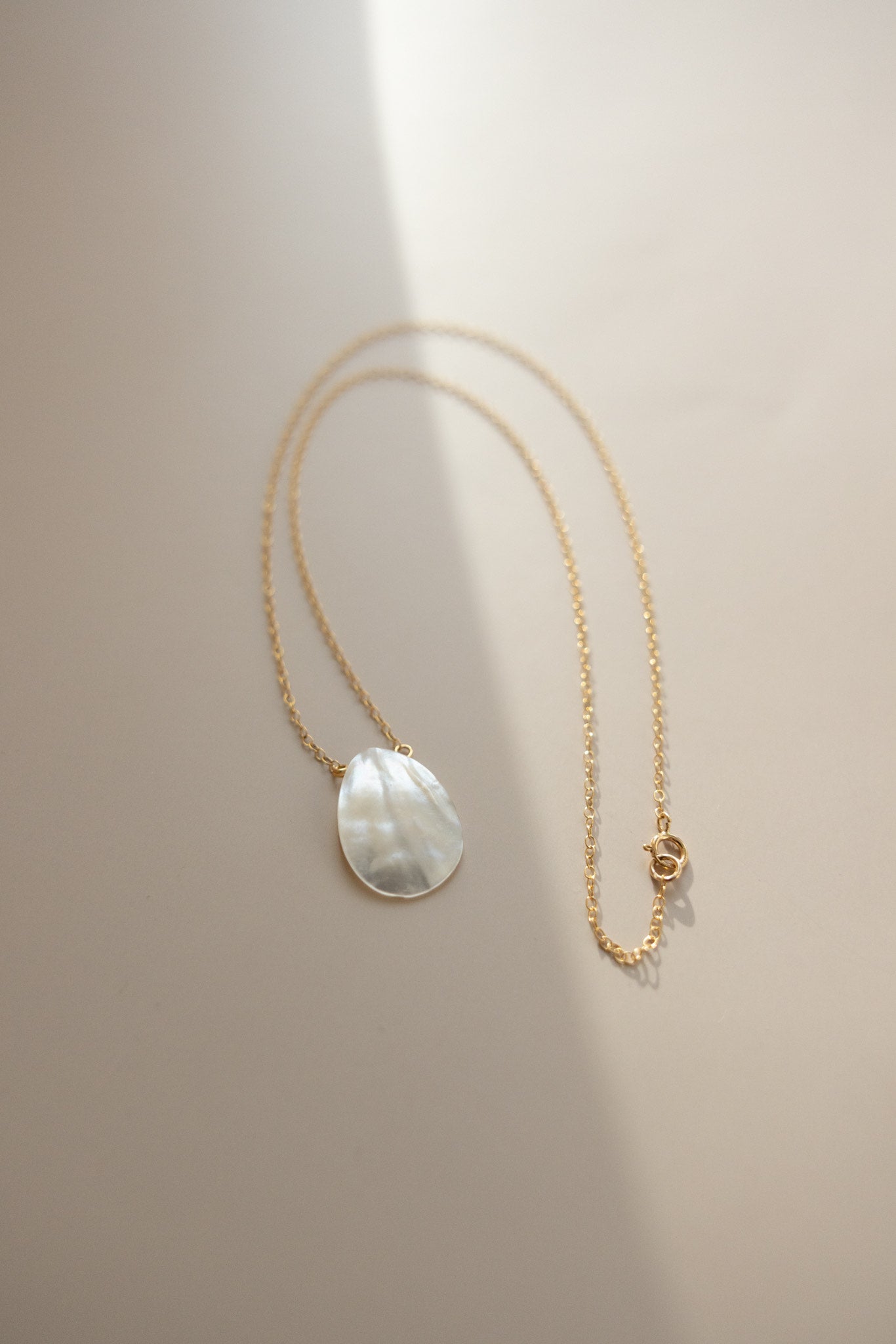 Gold Chain + Pearl Shell Droplet
