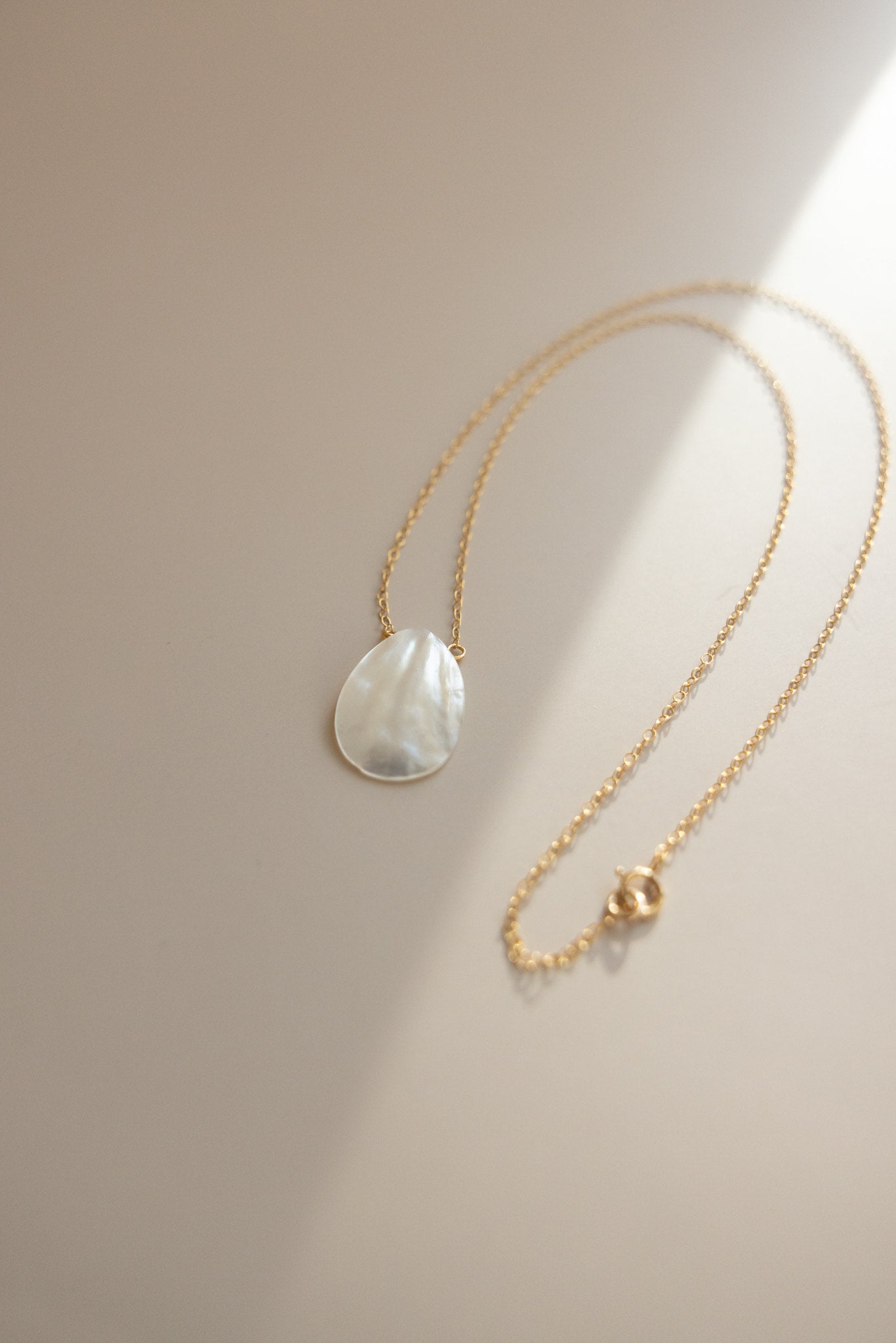 Gold Chain + Pearl Shell Droplet