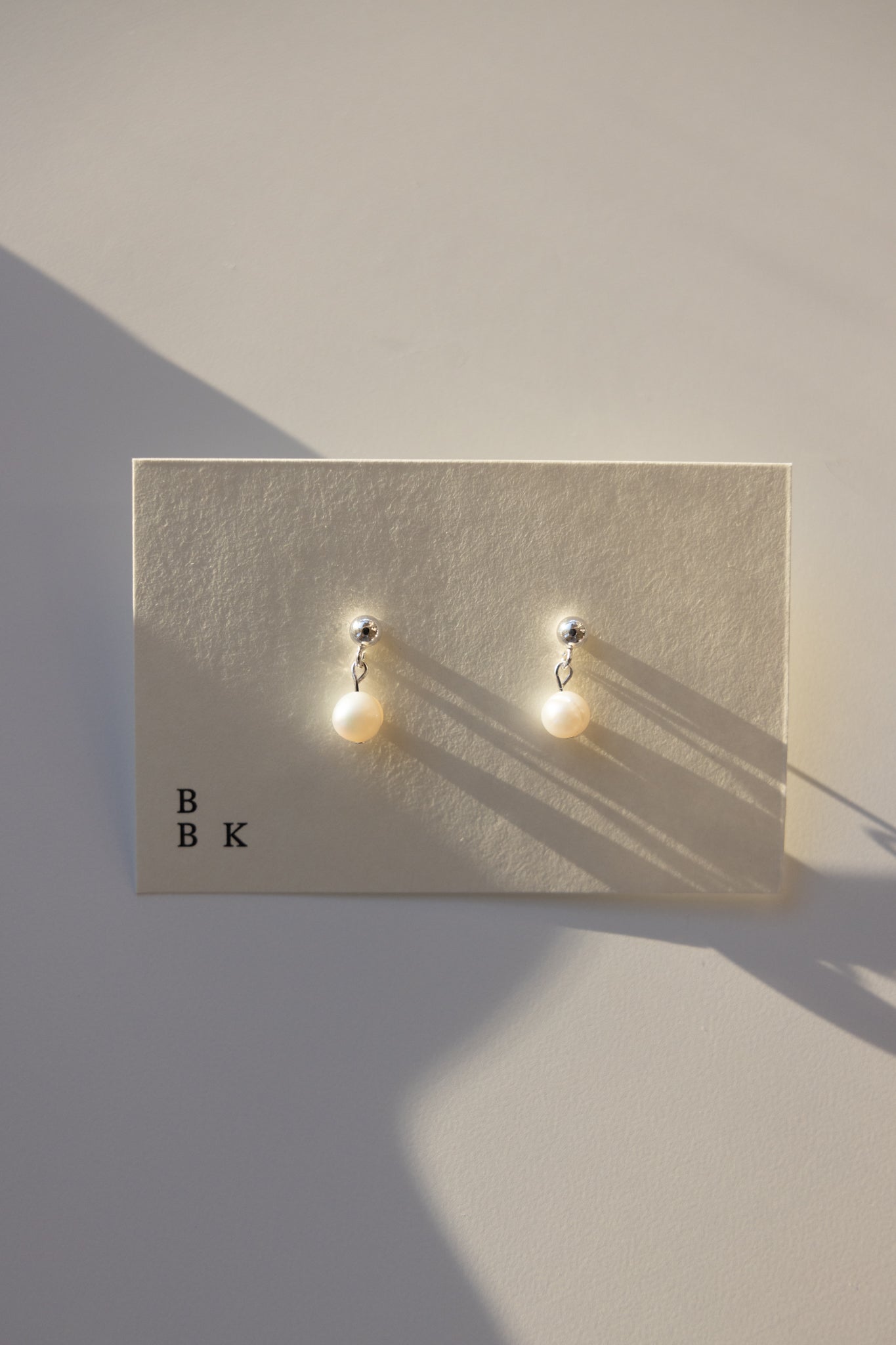 Gold + Silver Stud with Pearl Pendant