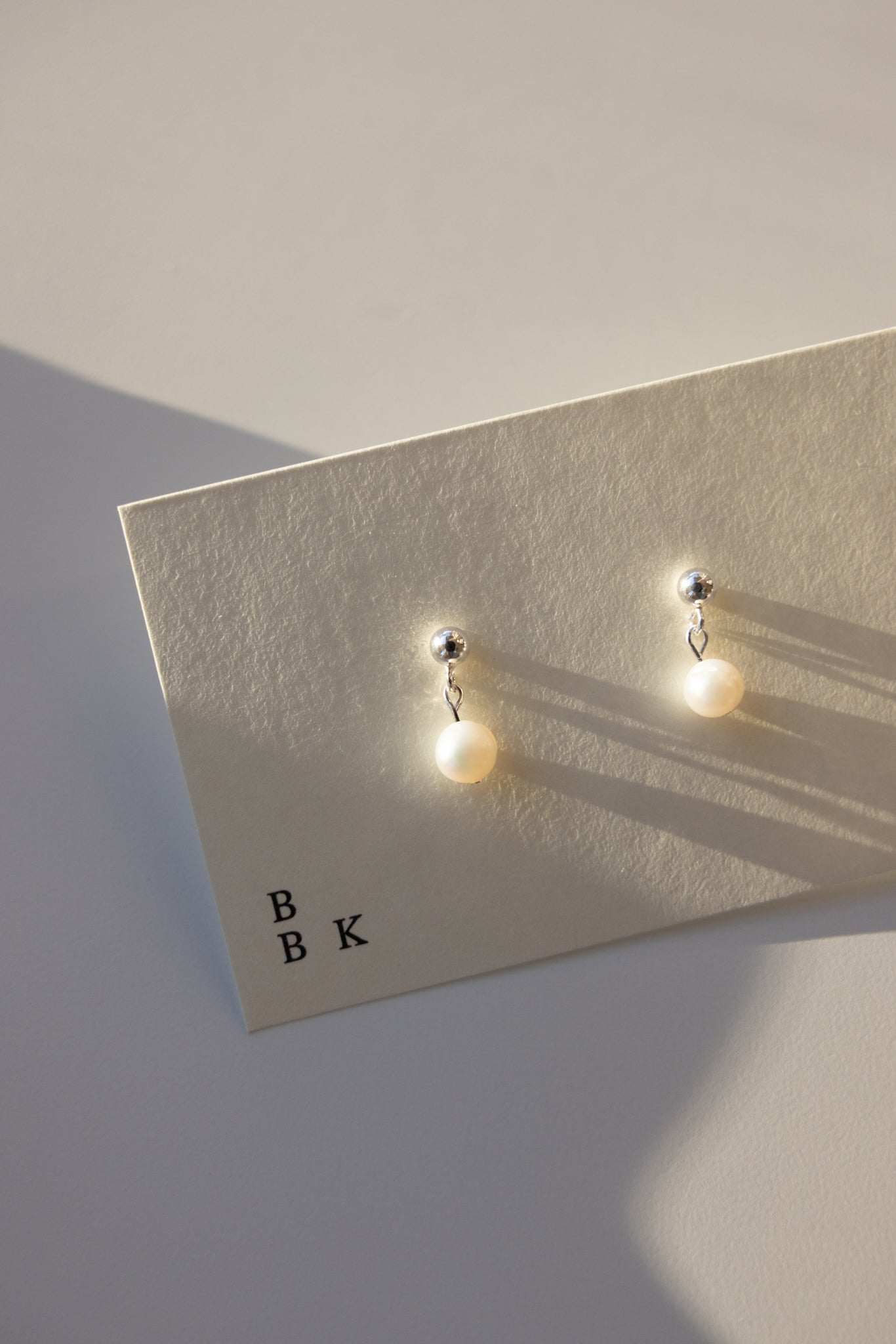 Gold + Silver Stud with Pearl Pendant