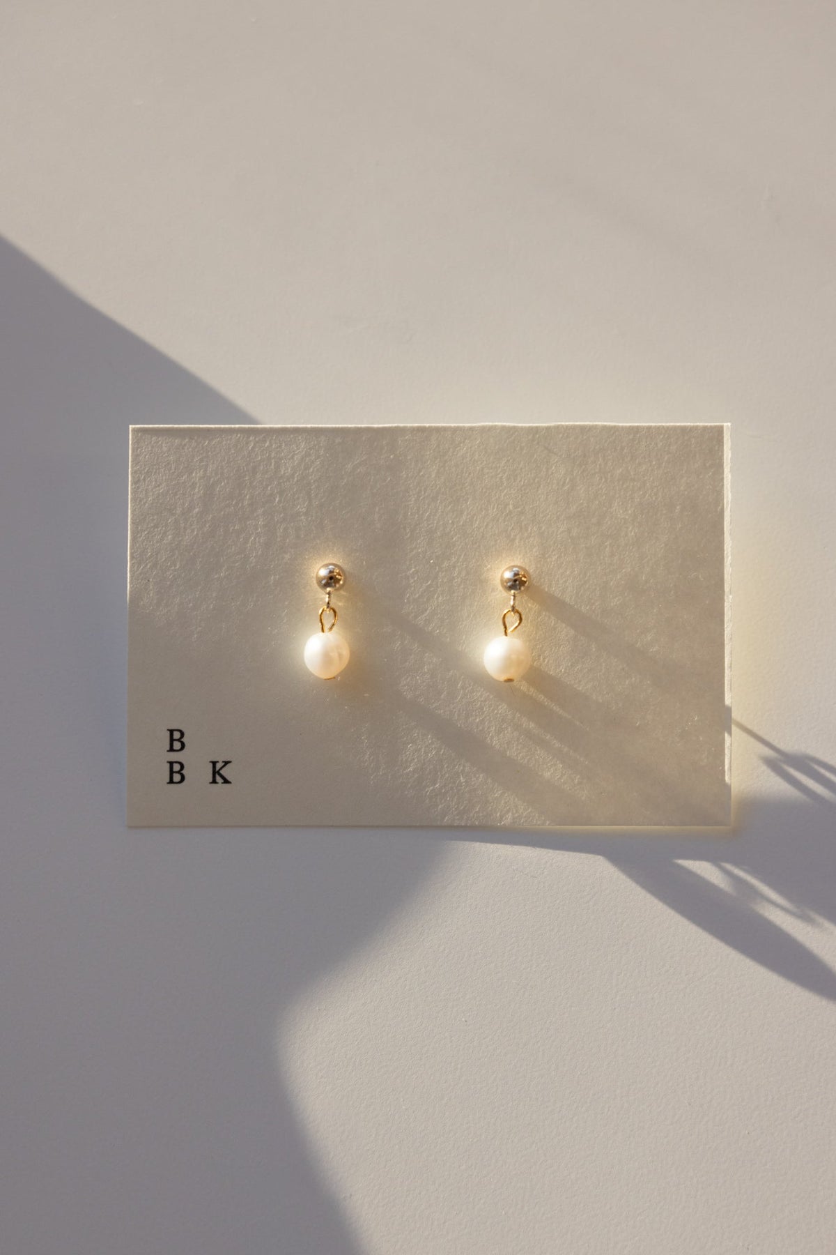 Gold + Silver Stud with Pearl Pendant