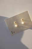 Gold + Silver Stud with Pearl Pendant