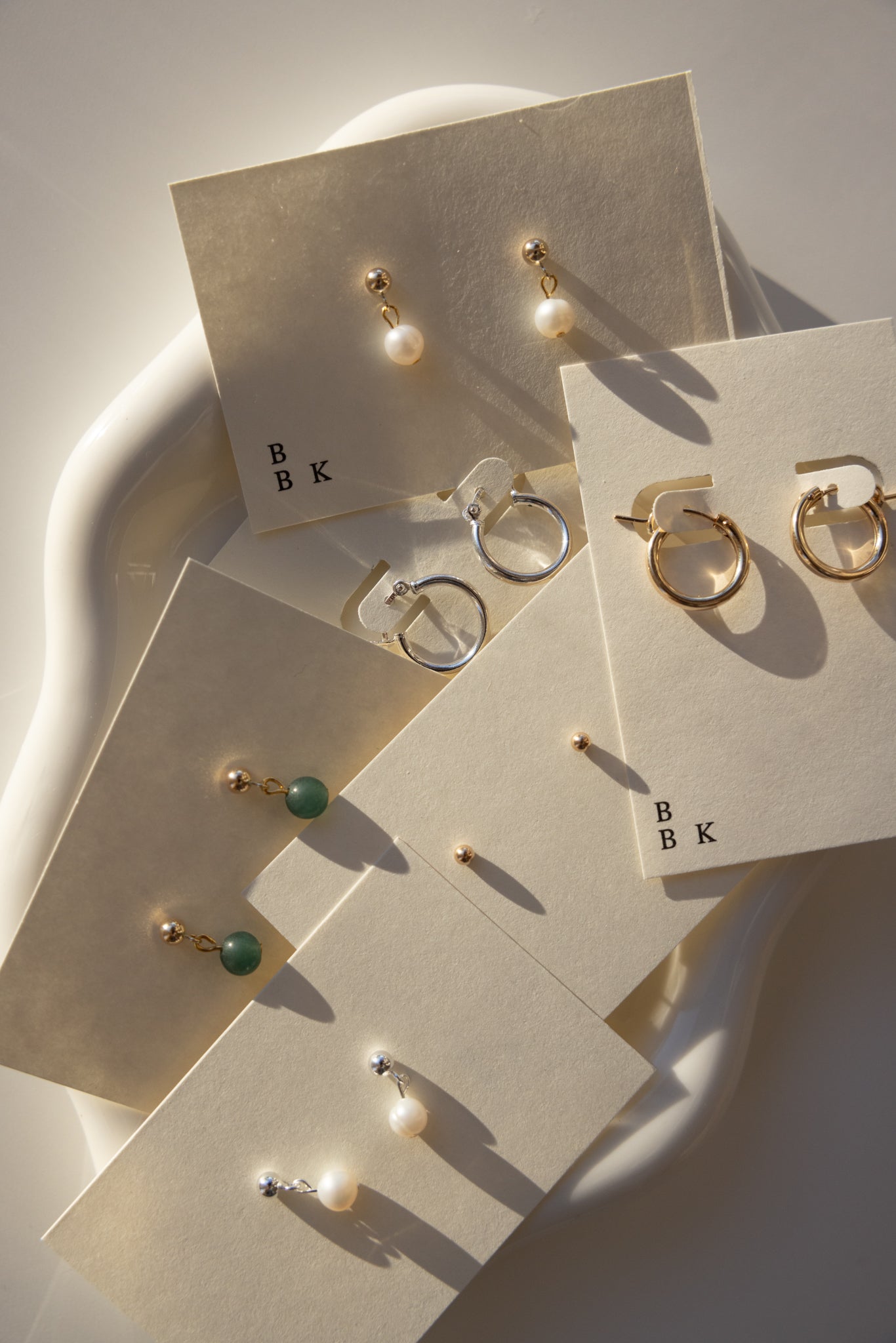 Gold + Silver Stud with Pearl Pendant