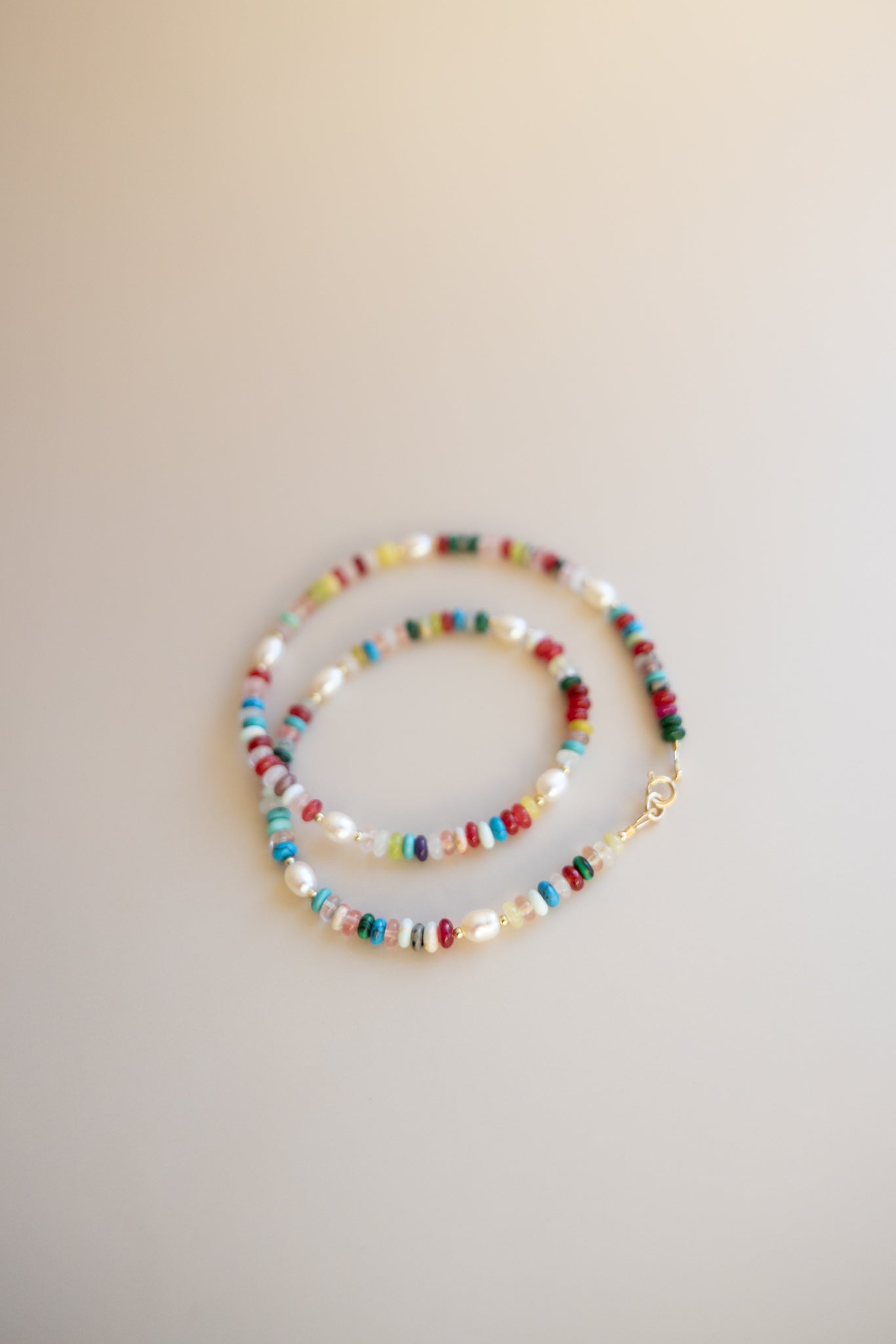 Mixed Gemstone + Pearl Necklace