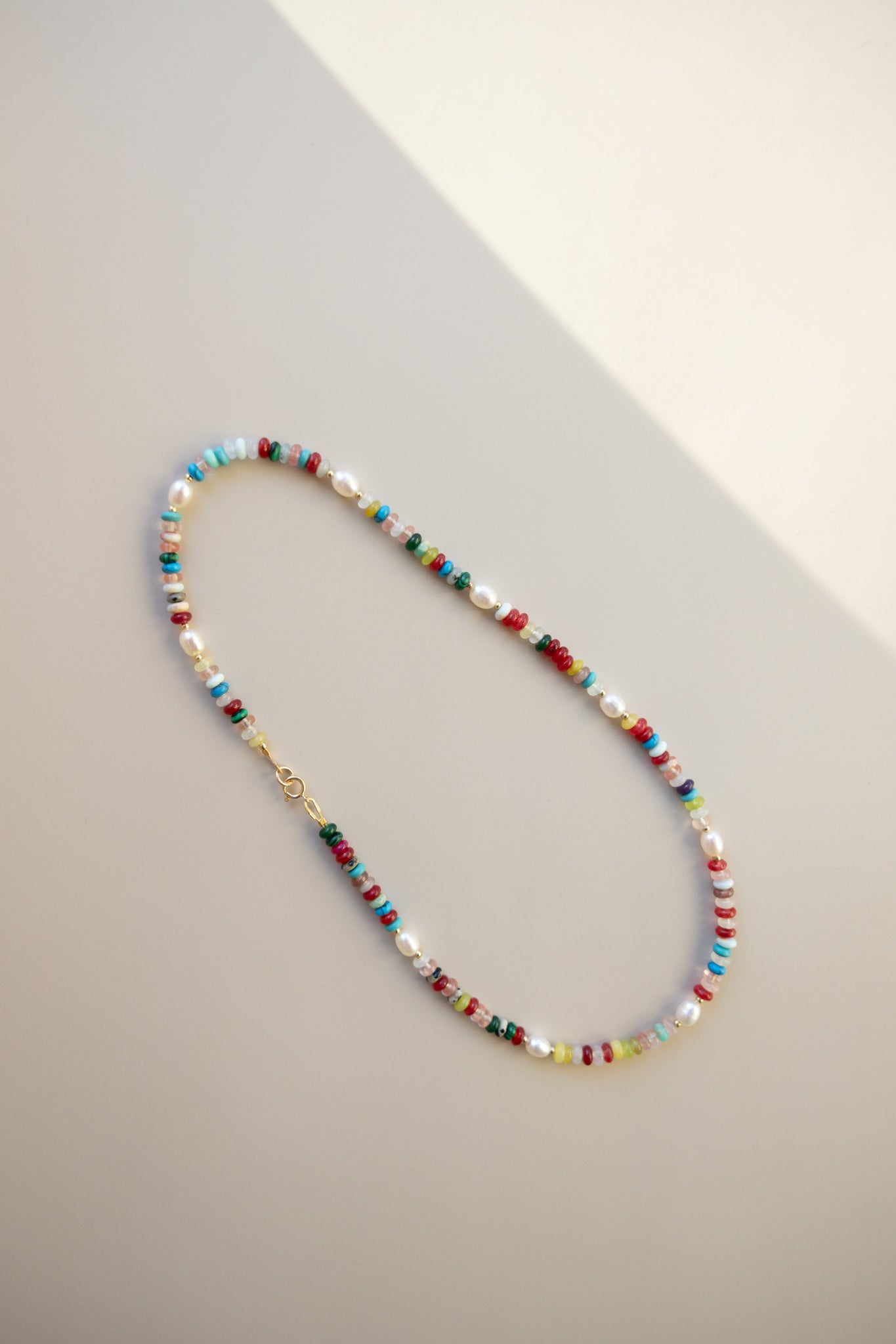 Mixed Gemstone + Pearl Necklace
