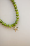 Green Jade Necklace + Starfish Pendant