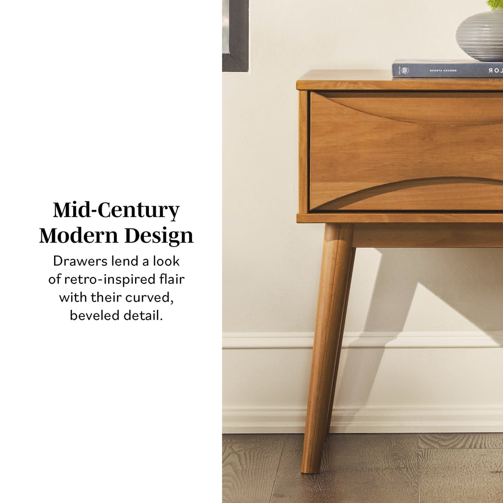 Atticus Solid Wood Mid-Century Modern Nightstand