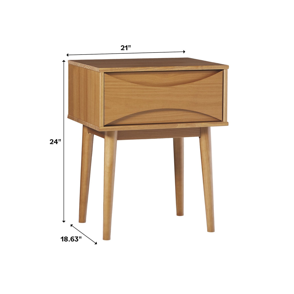 Atticus Solid Wood Mid-Century Modern Nightstand