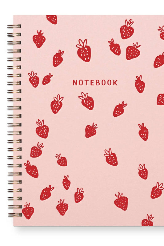 Strawberry Pattern Journal - Lined Notebook