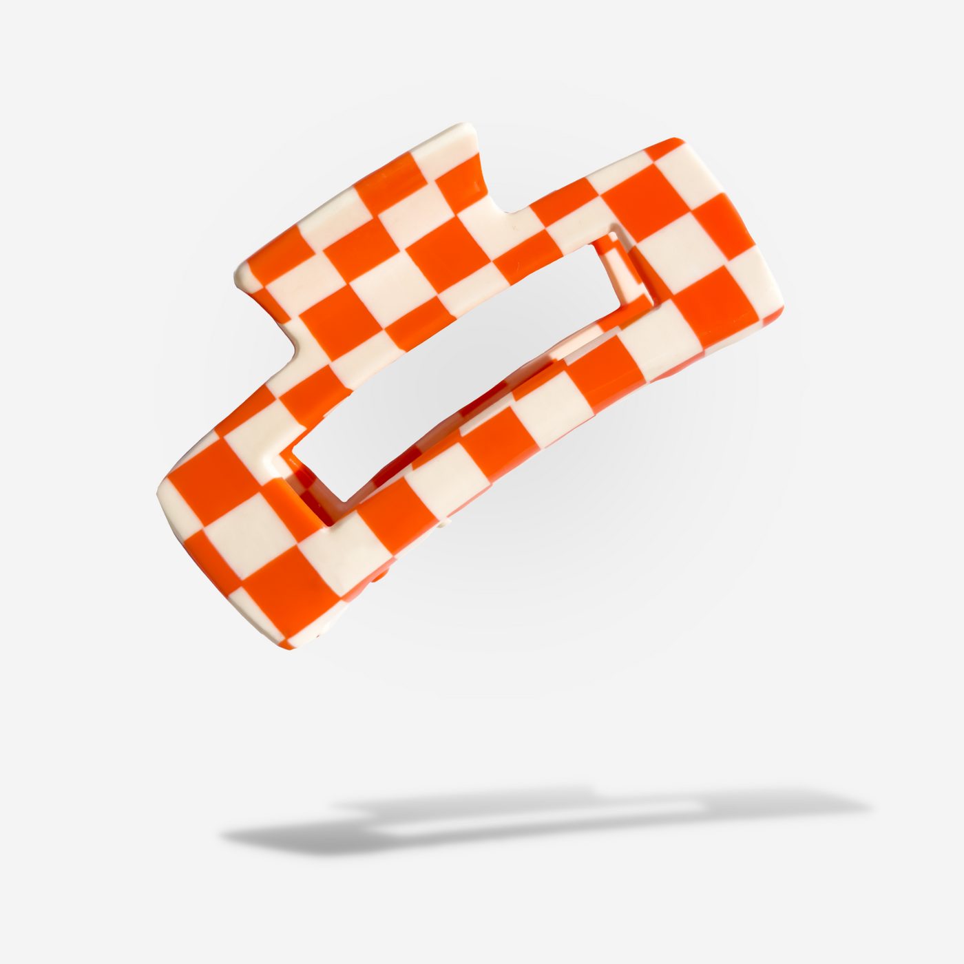 Checker Hair Claw Clip | Orange