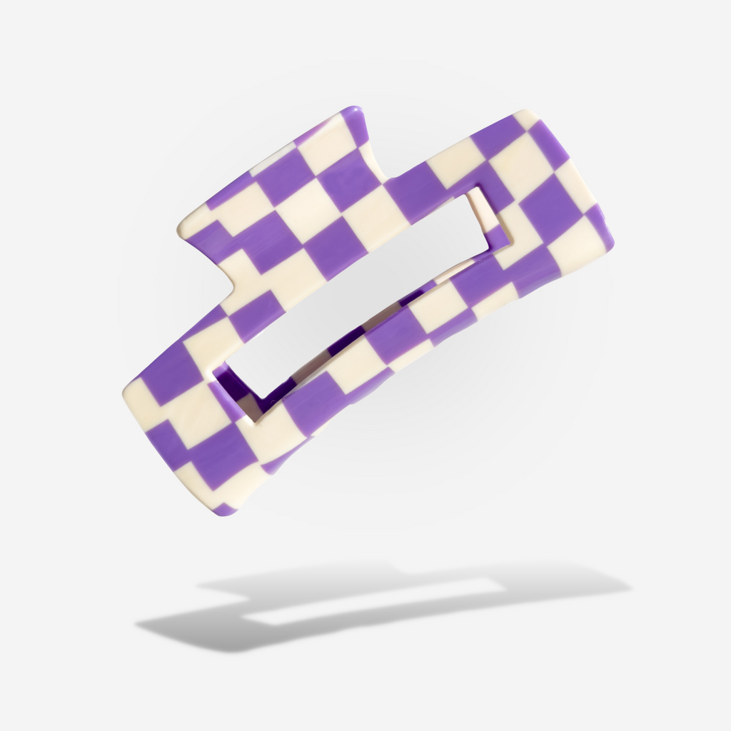 Checker Hair Claw Clip | Lavender