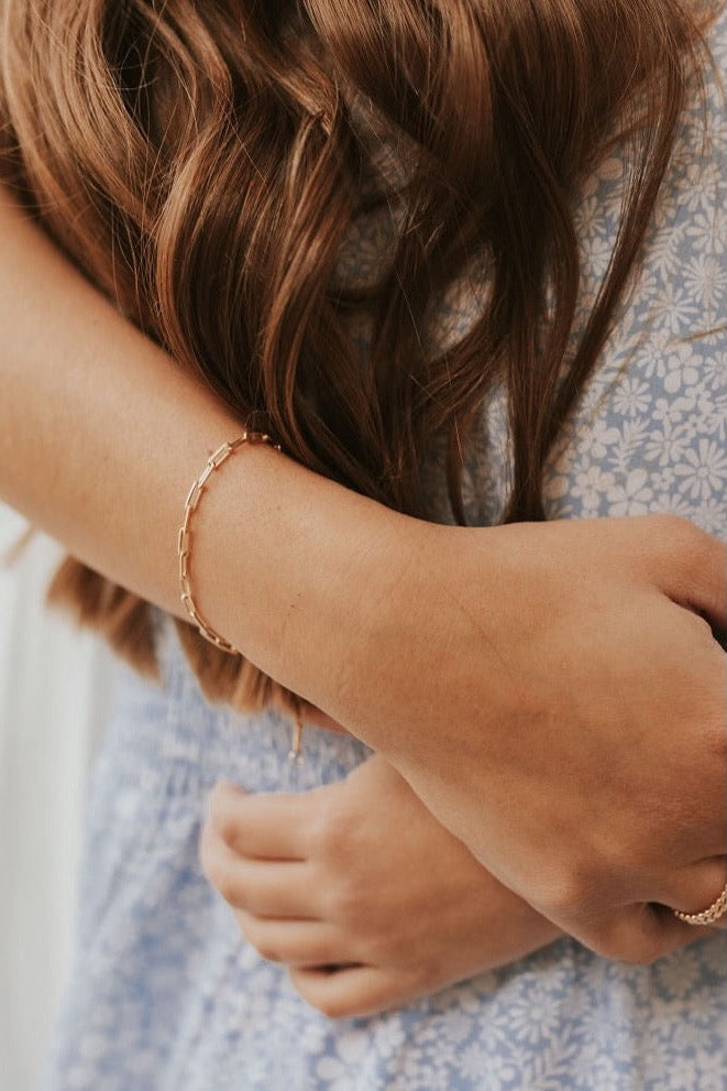 Madeline Gold Filled Paperclip Bracelet