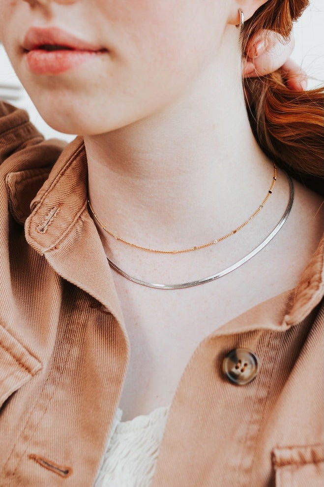Jade Herringbone Necklace
