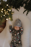 Bamboo Zip Pajamas | Santa Checkerboard