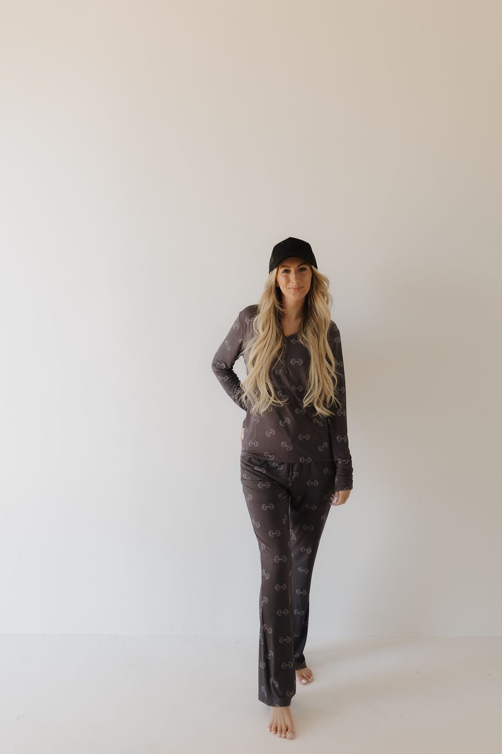 Women's Bamboo Pajama | Charcoal Arm Day