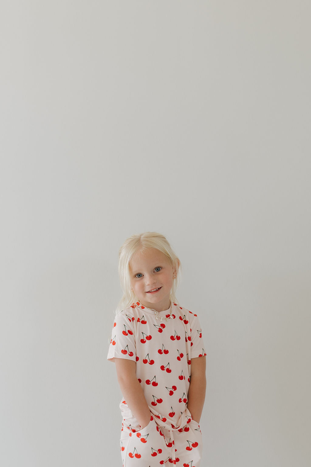 Toddler Short Sleeve Bamboo Lounge Set | Cherry Orchard
