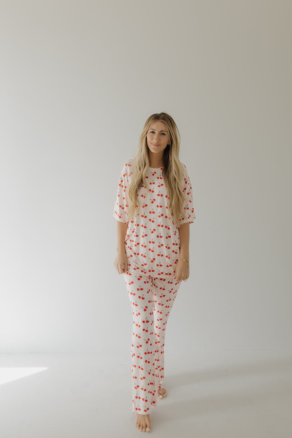 Short Sleeve Women's Bamboo Pajamas | Cherry Orchard