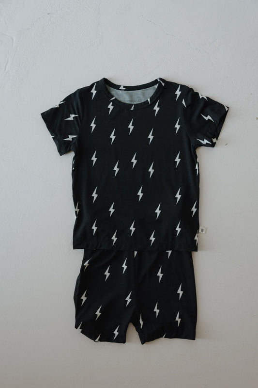 Bamboo Short Set | Midnight Lightning Bolt
