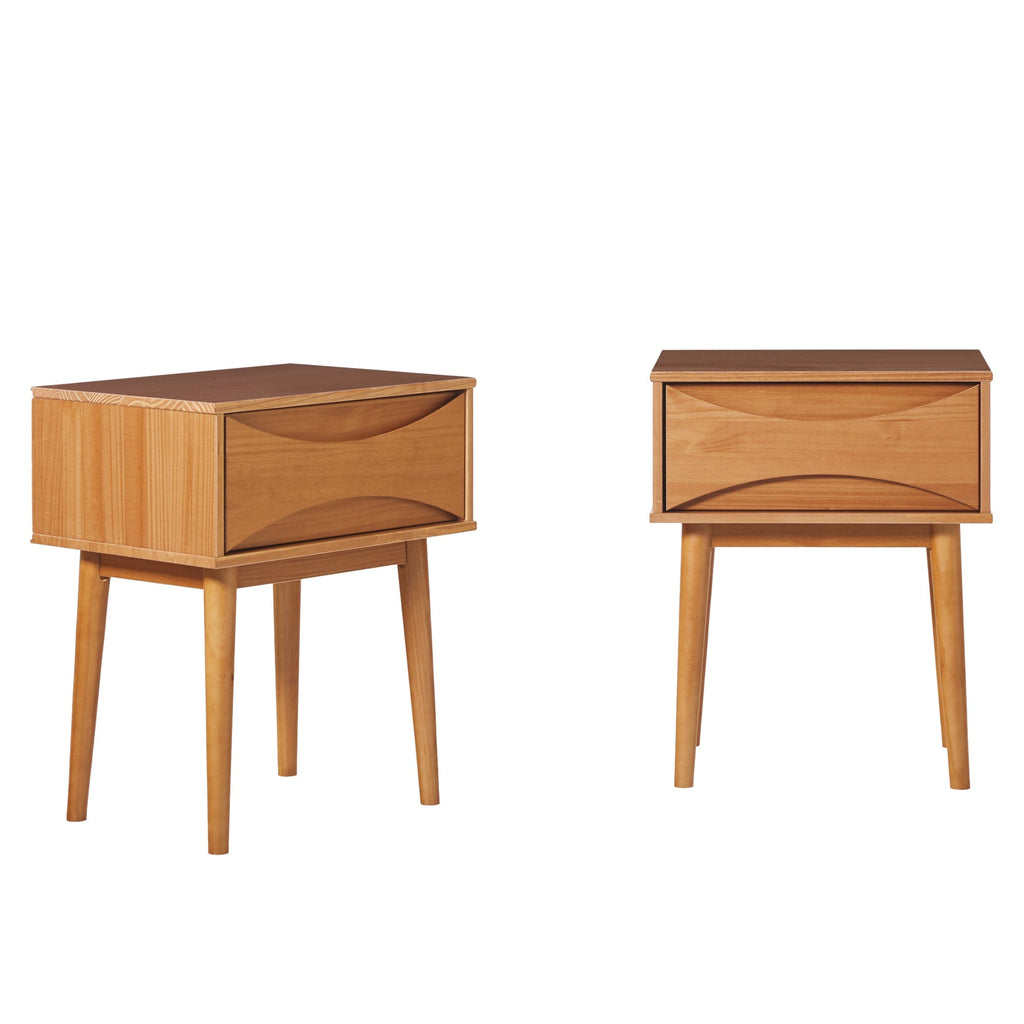 Atticus Solid Wood Mid-Century Modern Nightstand