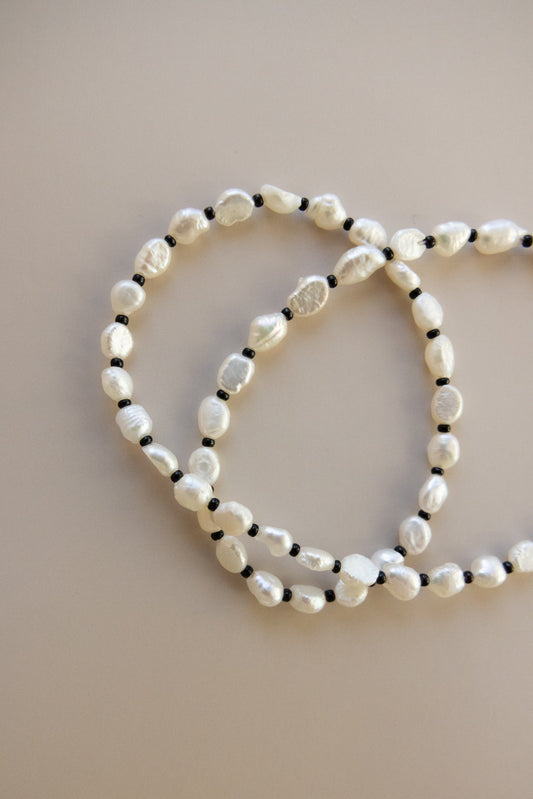 Pearl + Black Necklace