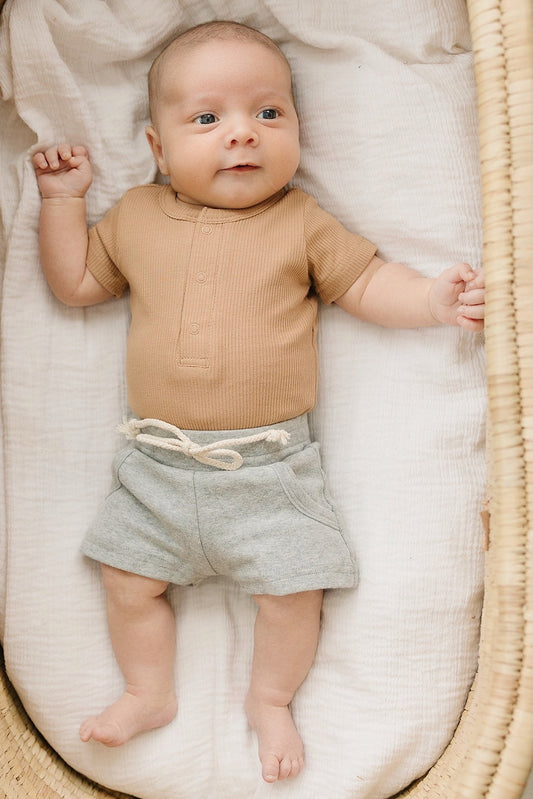 Cafe Organic Cotton Ribbed Snap Bodysuit