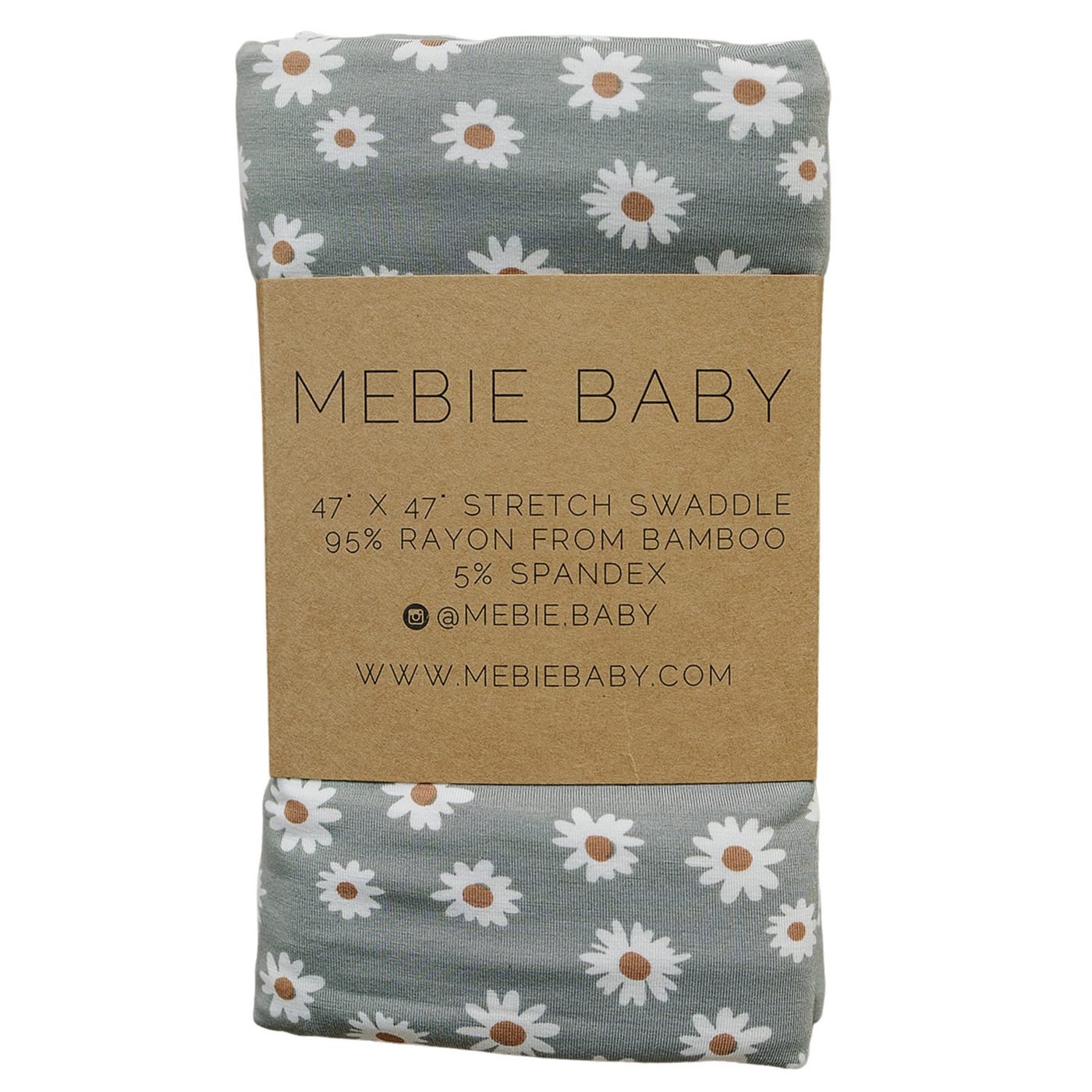 Light Green Daisy Bamboo Stretch Swaddle