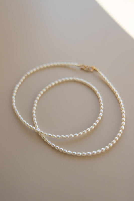 Tiny Rice Pearl Necklace