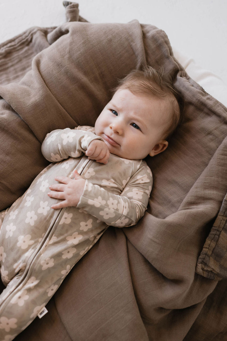 Bamboo Zip Pajamas  | French Gray Floral