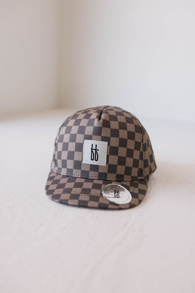 Children's Trucker Hat | Faded Brown Checker