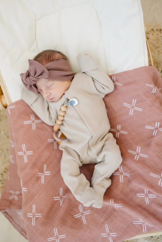 Oatmeal Organic Cotton Ribbed Snap