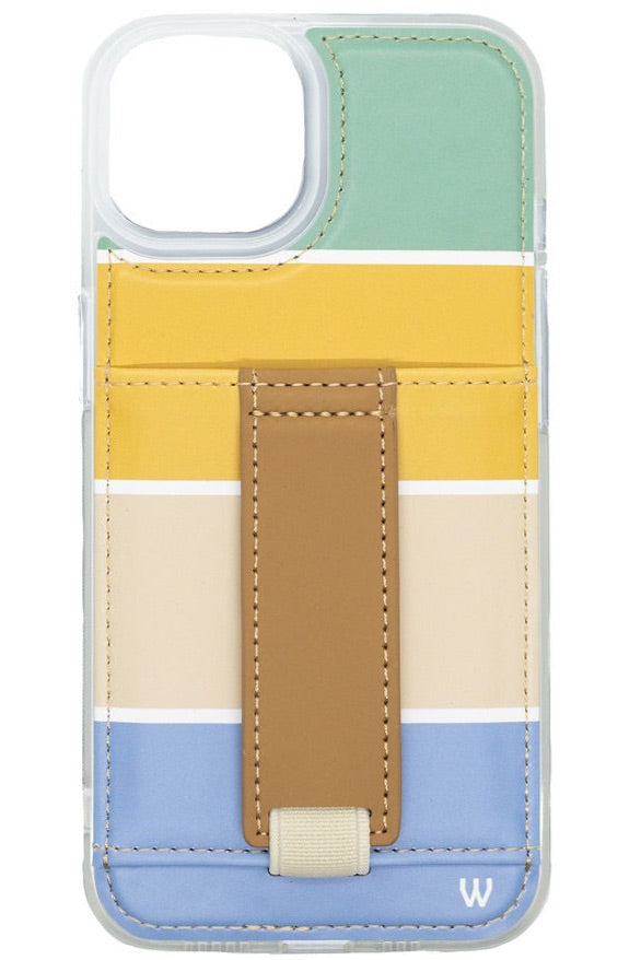 a phone case with a leather strap