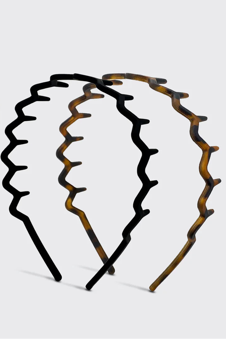 Kitsch zigzag headbands on a white background