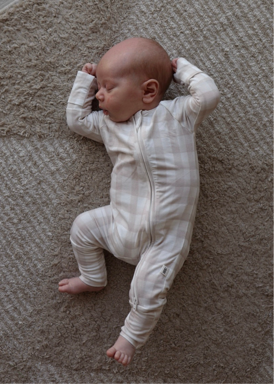 Bamboo Zip Pajamas | Gingham