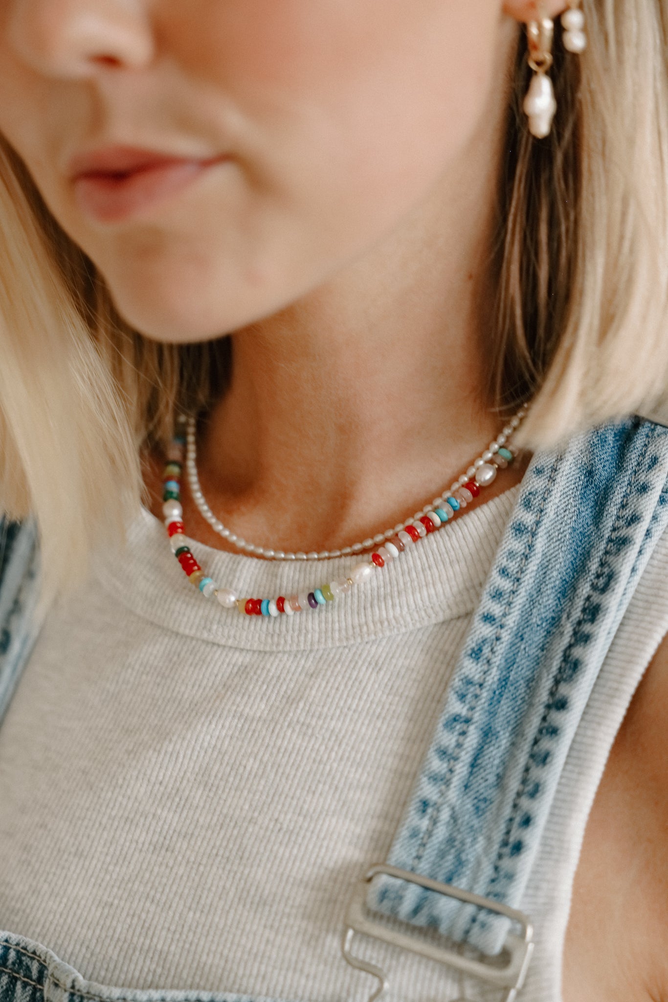 Tiny Rice Pearl Necklace