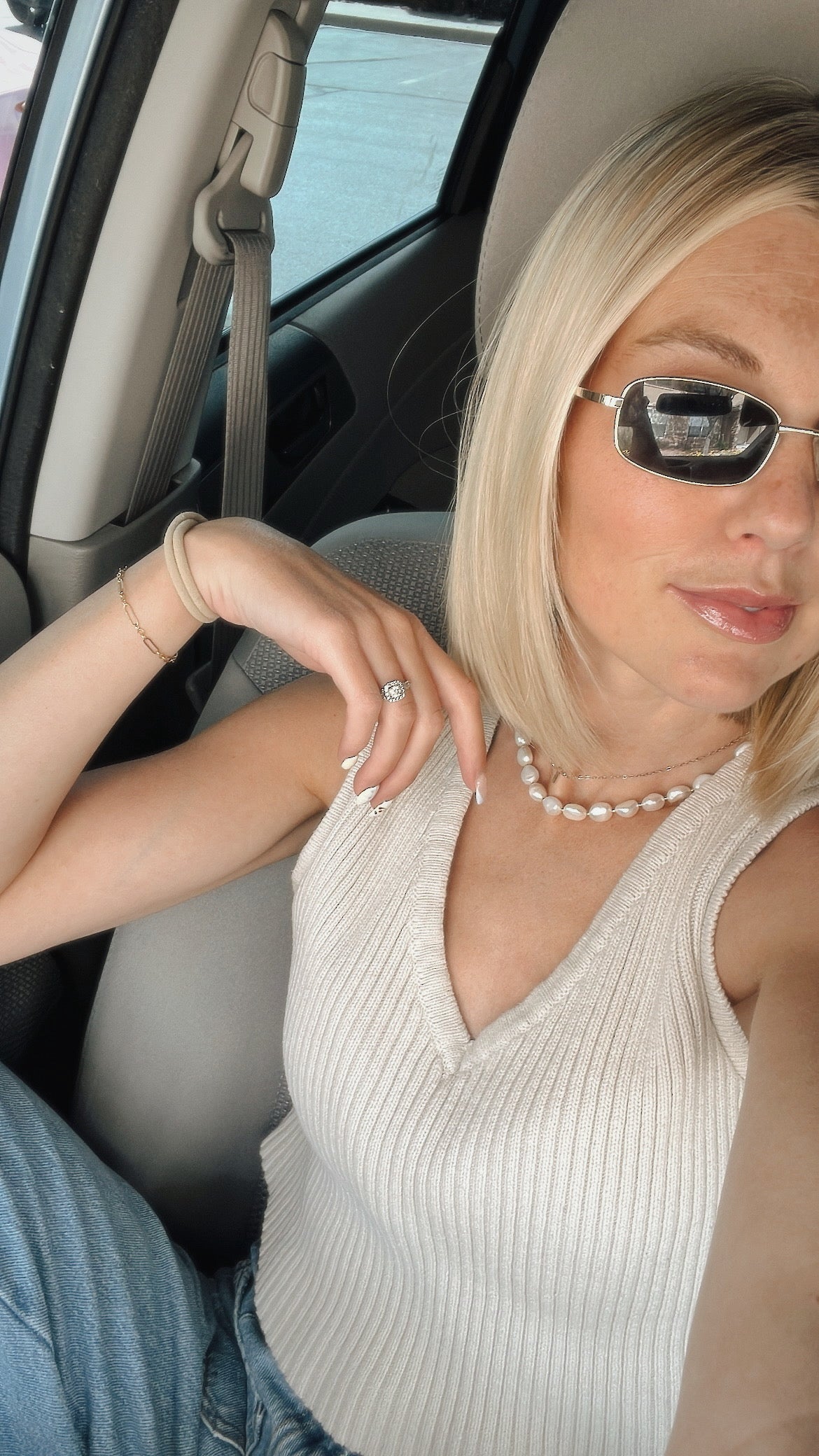 Large Pearl + Gold Necklace