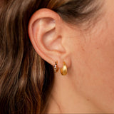 Lottie Black Onyx & Gold Polka Dot Hoops