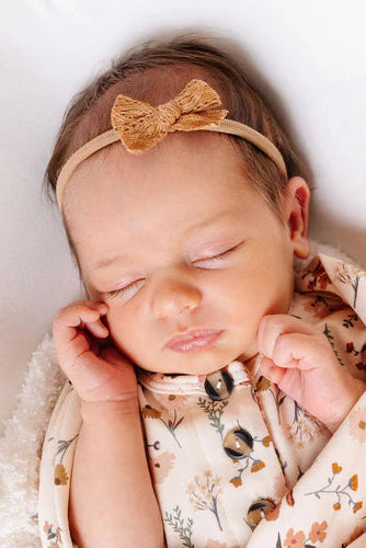 Mini Cinnamon Lace Bow Headband