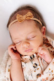 Mini Cinnamon Lace Bow Headband